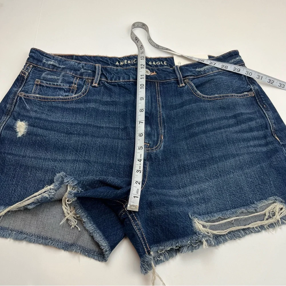 American Eagle Tomgirl Womens Size 14 32W Dark Wash Blue Jean Shorts‎ NEW